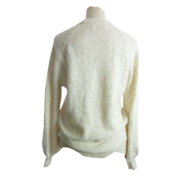 Reformation Wilfred Cashmere Wool Blend Sweater Ivory Beige Heather S - Picture 3 of 7